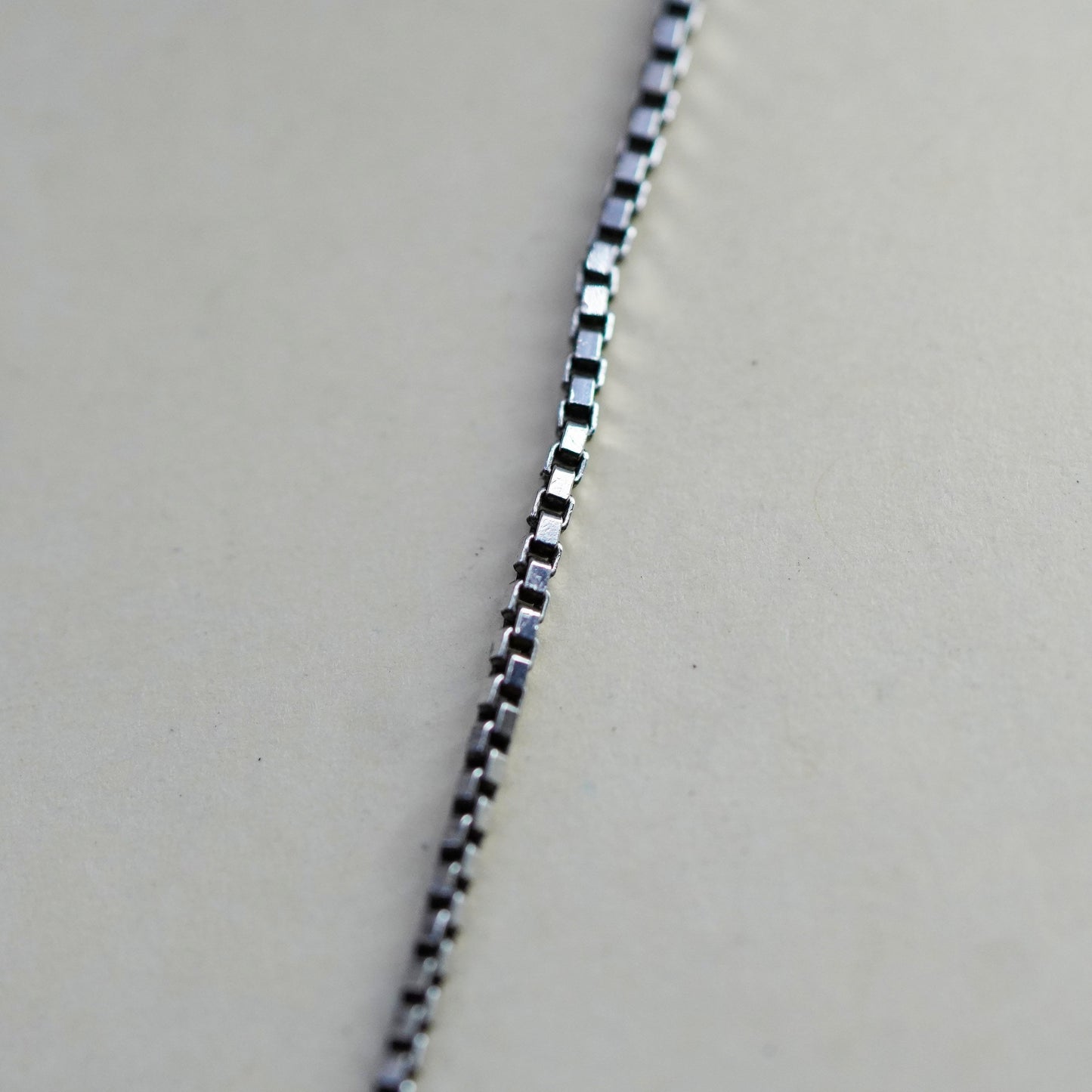 24”, 1.6mm, Vintage sterling silver Italy 925 box chain, necklace