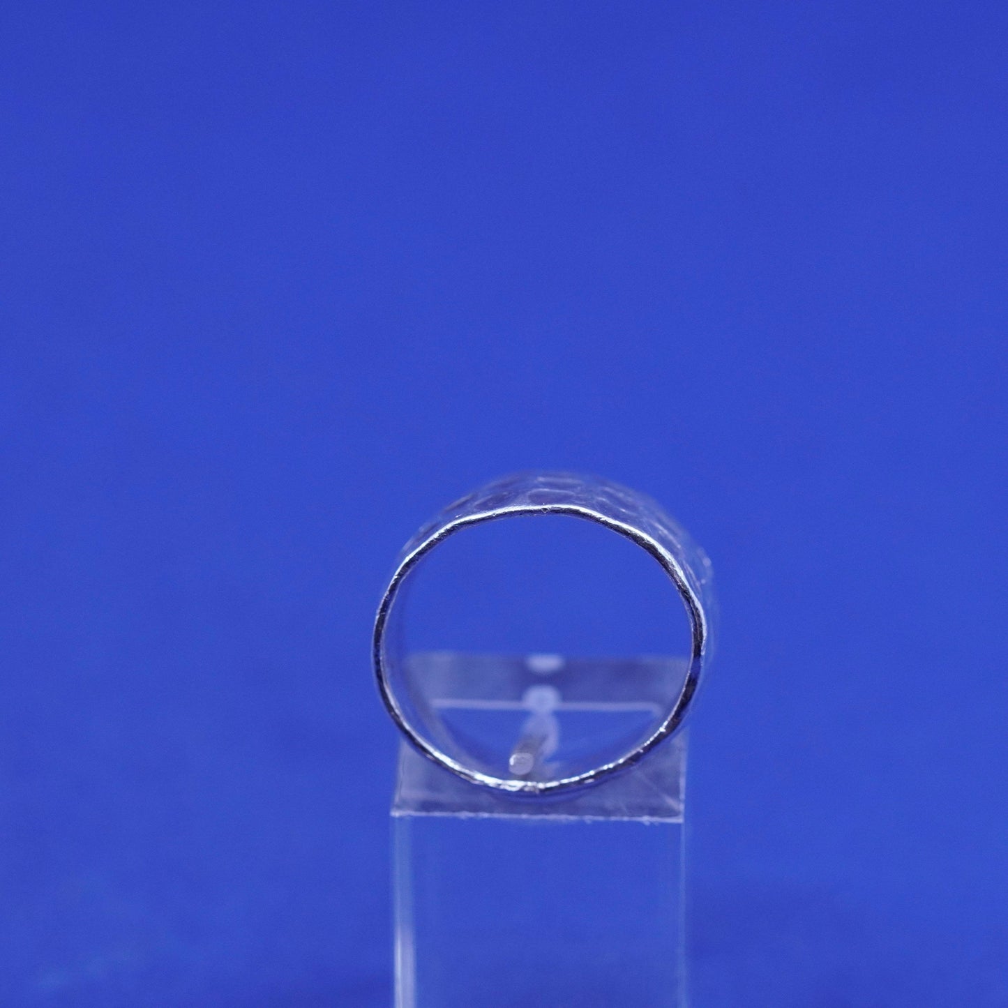 Size 6.25, mexico Sterling silver handmade ring, modern hammered 925 wide band