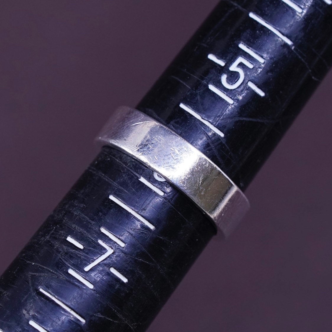 sz 6, vtg Sterling silver handmade ring w/ heart Embossed “hug”, 925 band