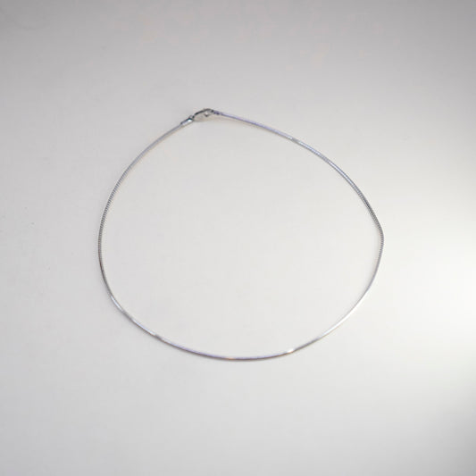 16”, 1mm, Vintage sterling silver square snake chain, Italy 925 necklace