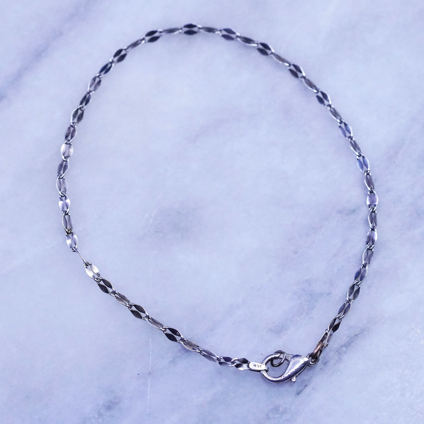 10”, 3mm, vintage sterling silver handmade bracelet, 925 flatten anklet chain