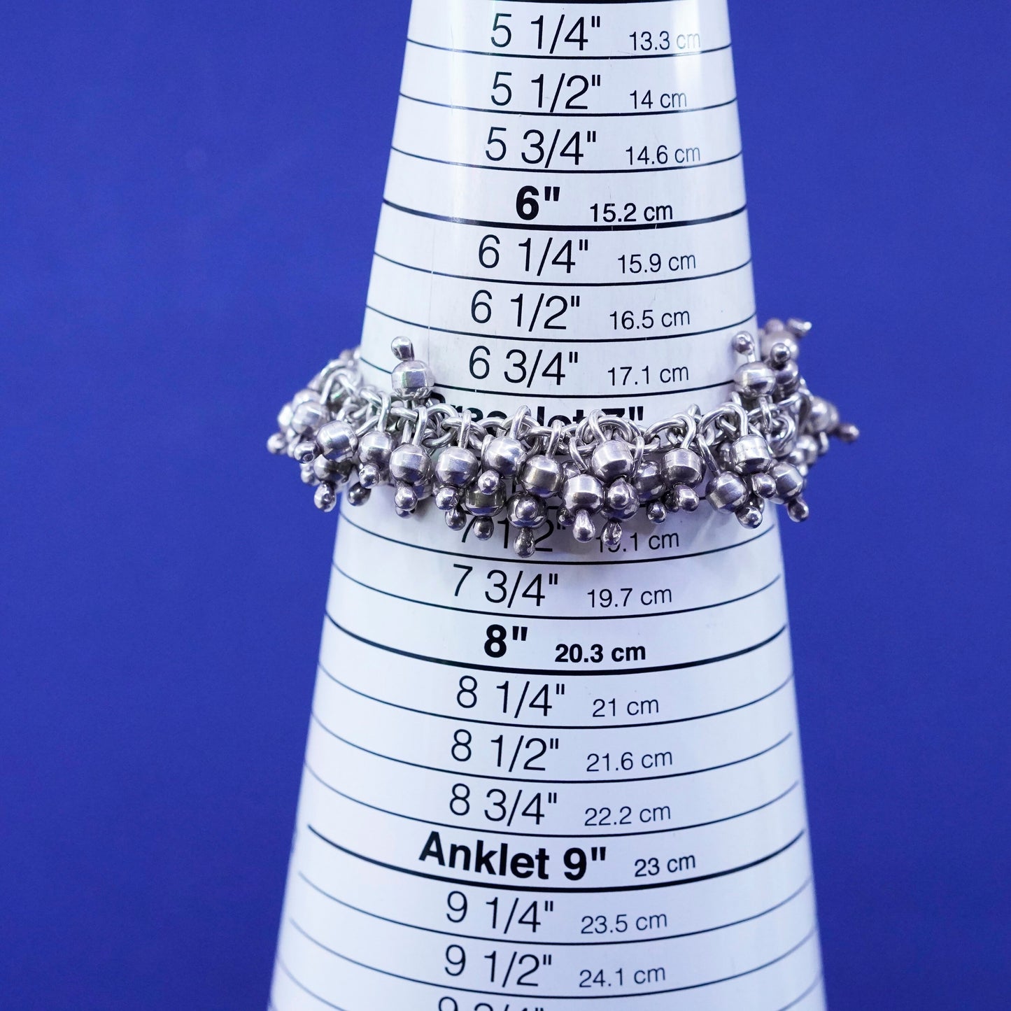 7”, Silpada B0919 handmade Sterling 925 silver Cha Cha Bracelet, cluster beads