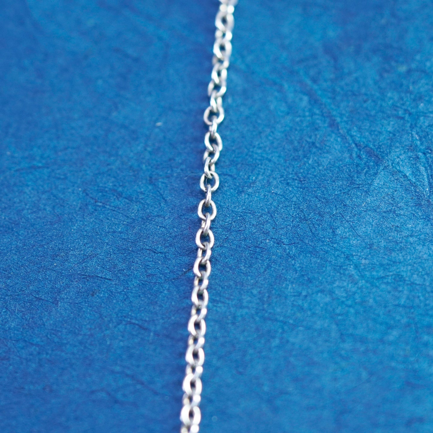 19”, 1mm, vintage Italian Sterling silver handmade necklace, 925 circle chain
