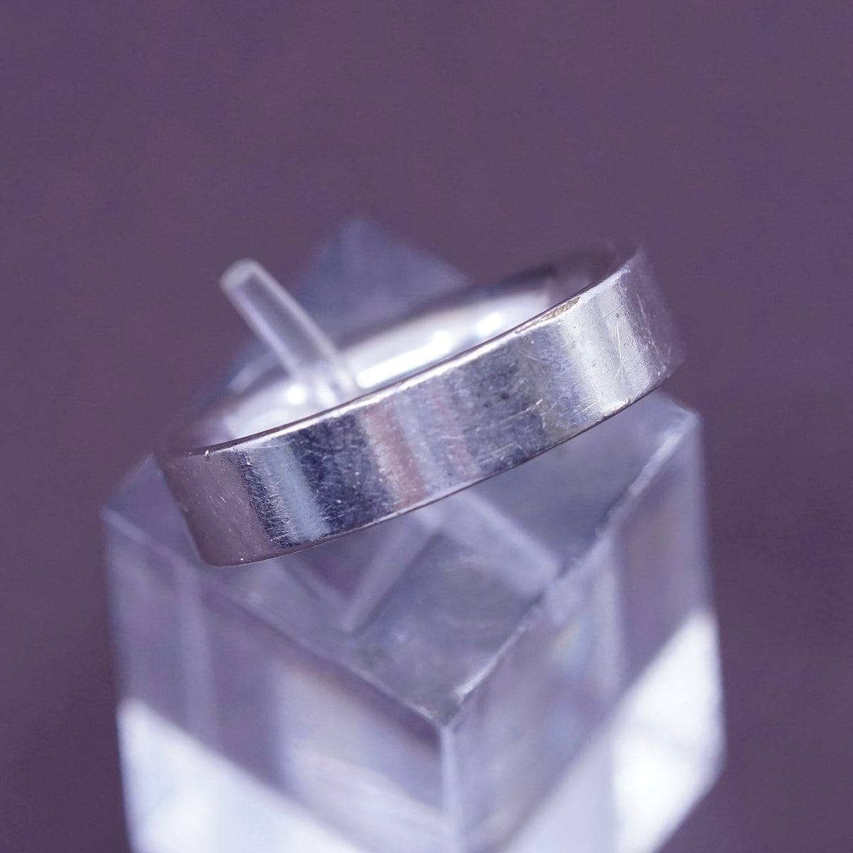 Size 6, vintage sterling 925 silver handmade ring wedding band