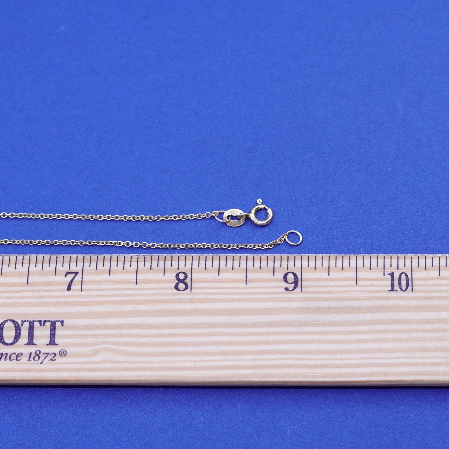 18”, 1mm, vintage Sterling silver necklace, vermeil gold over 925 circle chain