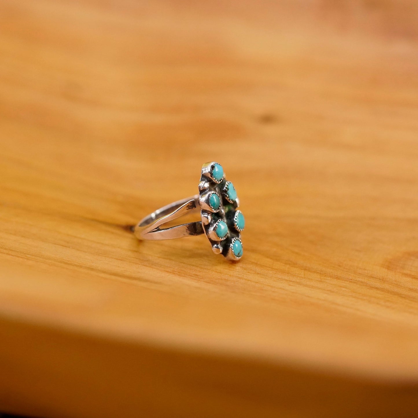 Size 5, vtg Native American Sterling 925 silver ring, navajo jewelry turquoise