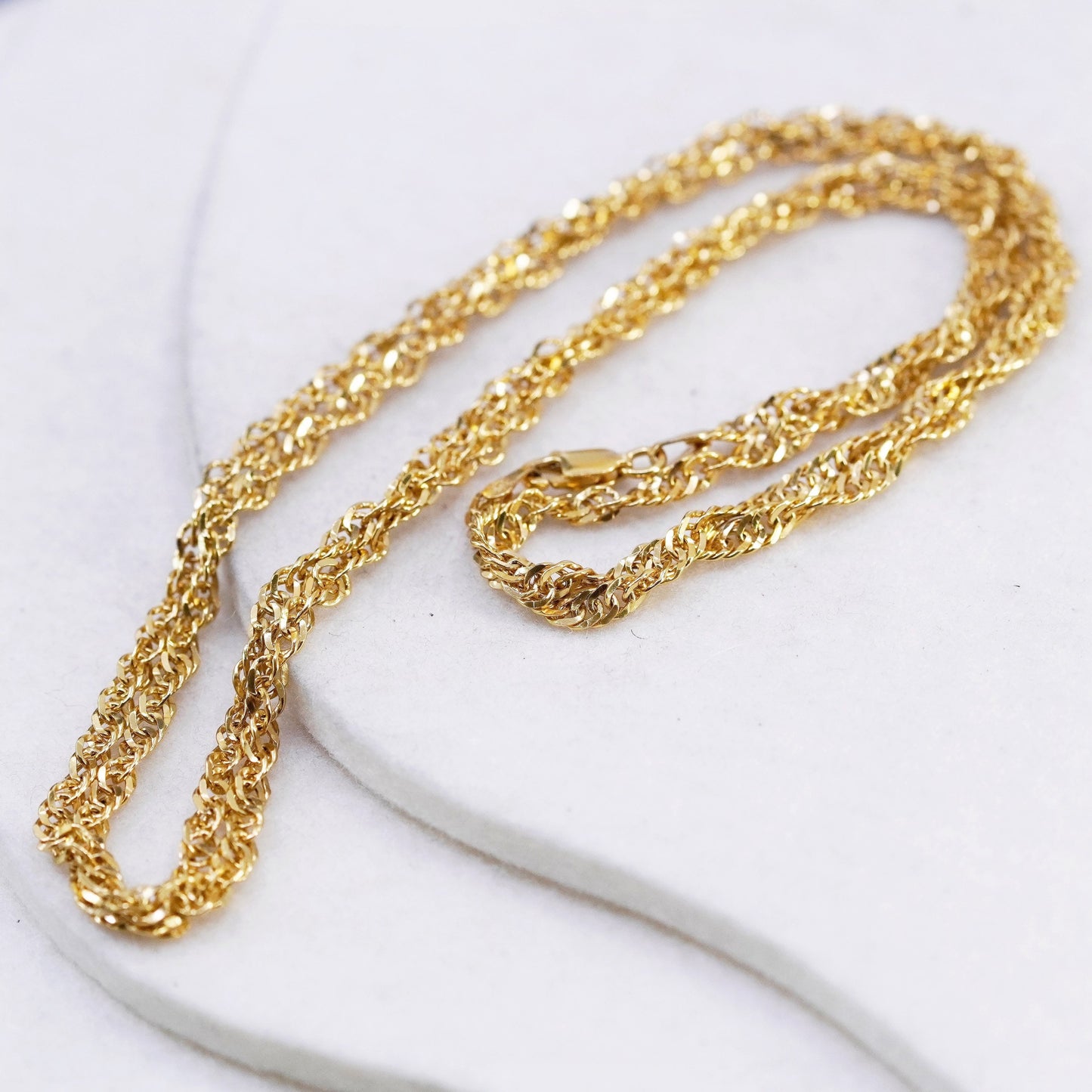 36”, Italy milor vermeil gold over Sterling 925 silver twisted curb necklace