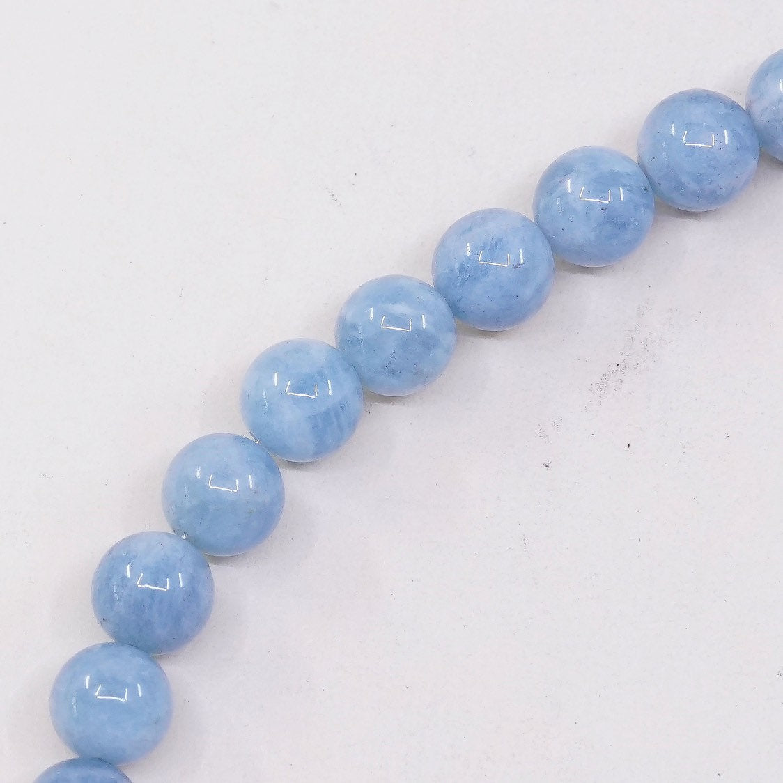 7+2", VTG sterling silver handmade bracelet, 925 clasp w/ blue lace agate