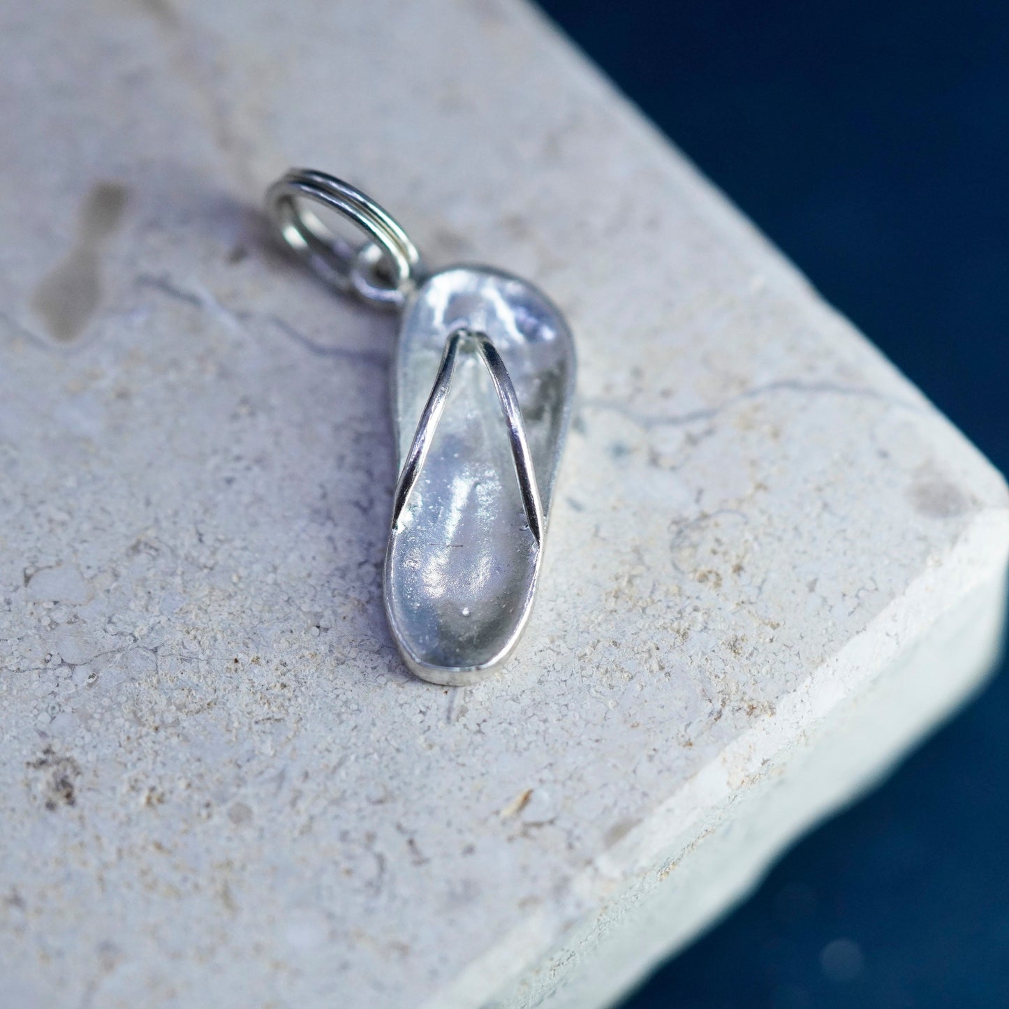 Vintage Sterling silver handmade pendant, 925 sandal, flip flop charm