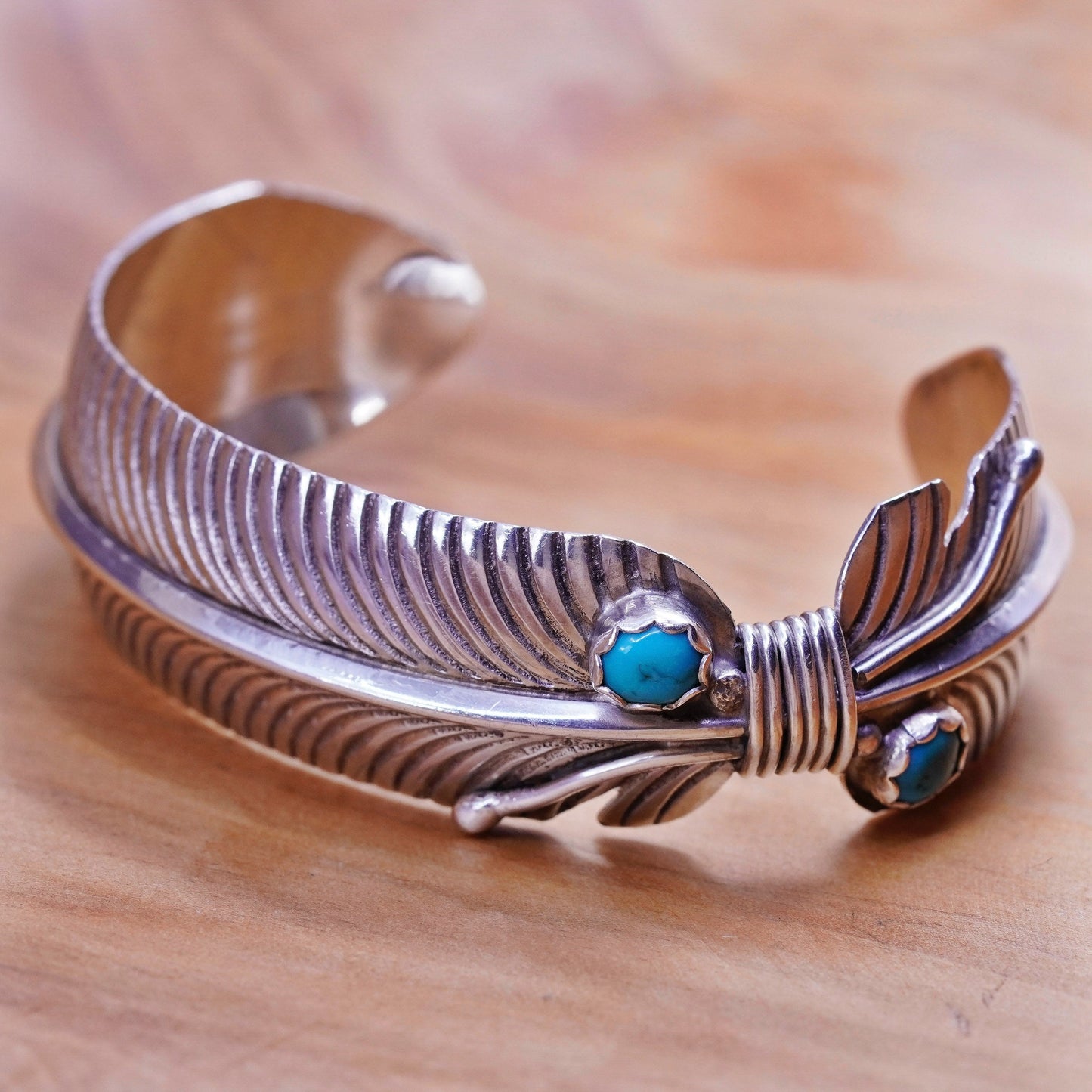 6.5”, American Navajo Vivian Jones Sterling silver bracelet, 925 cuff turquoise