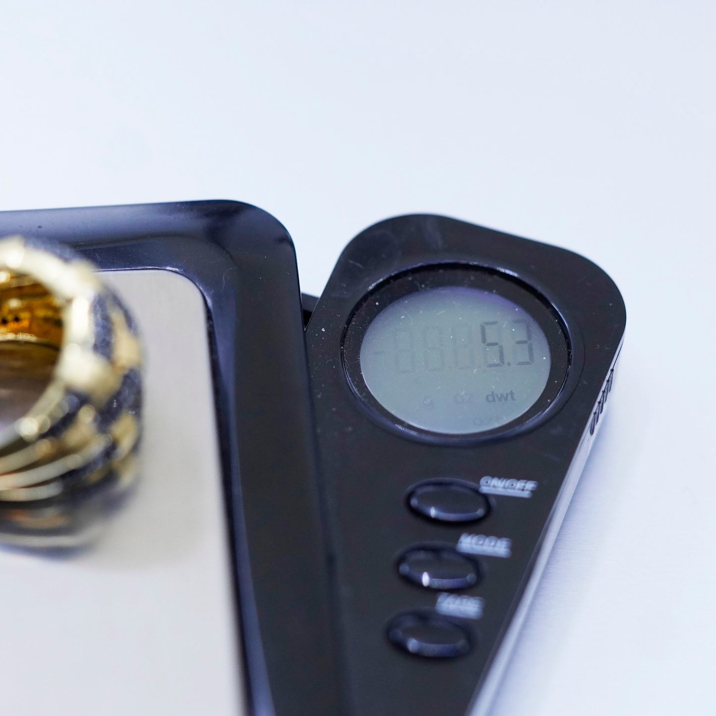 Size 8, vintage vermeil gold filled Sterling 925 silver ring with black diamond