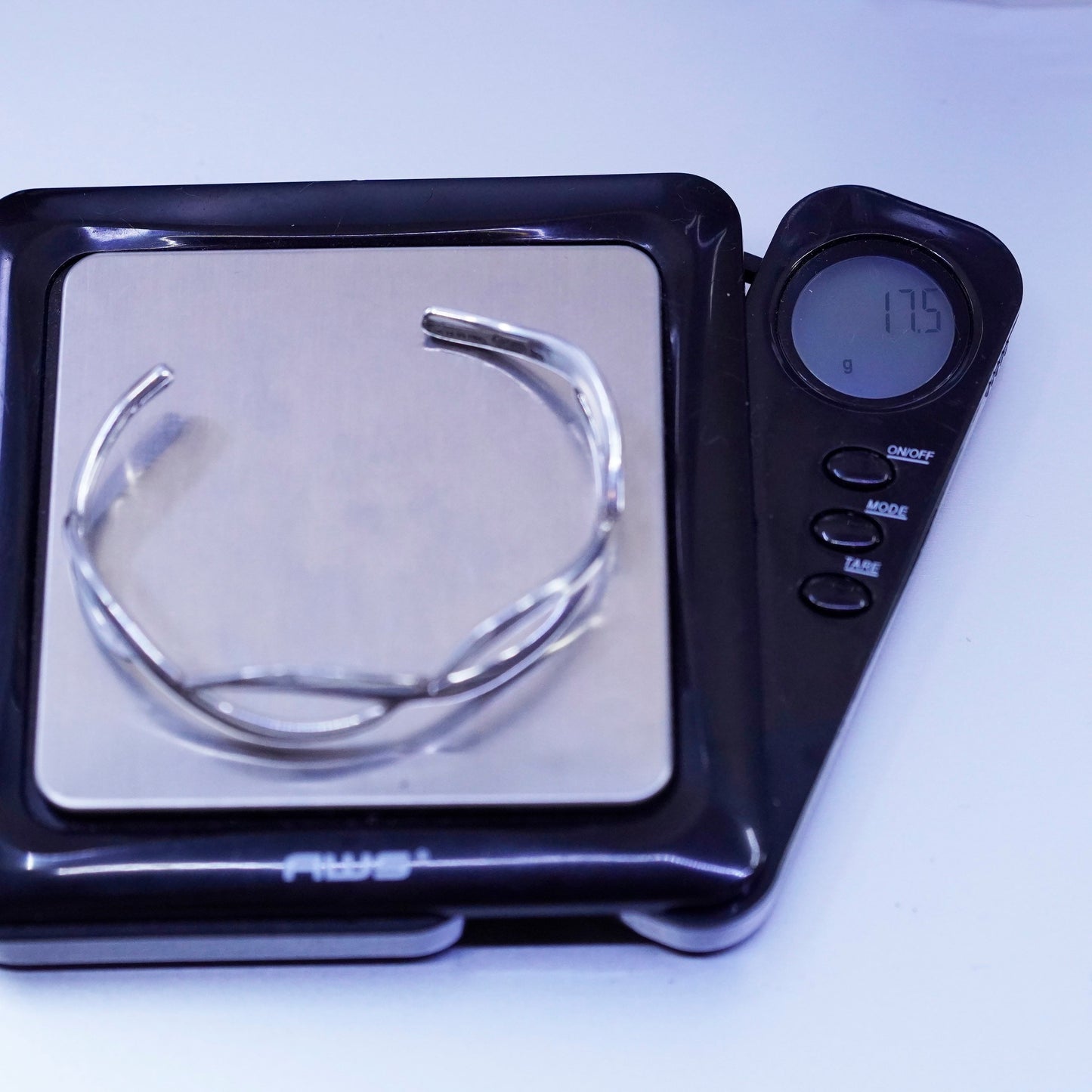 6.75”, Vintage Sterling 925 silver handmade bracelet, twisted cuff