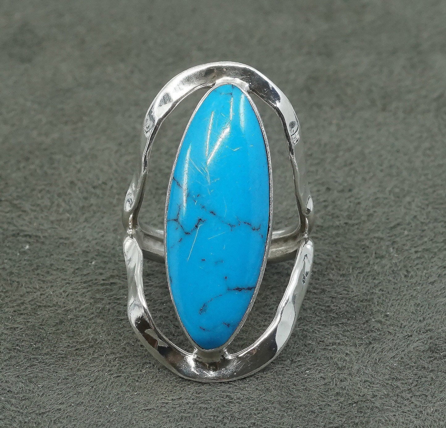 sz 6, Sterling silver handmade ring, 925 w/ turquoise, stamped 925 TD-88 mexico