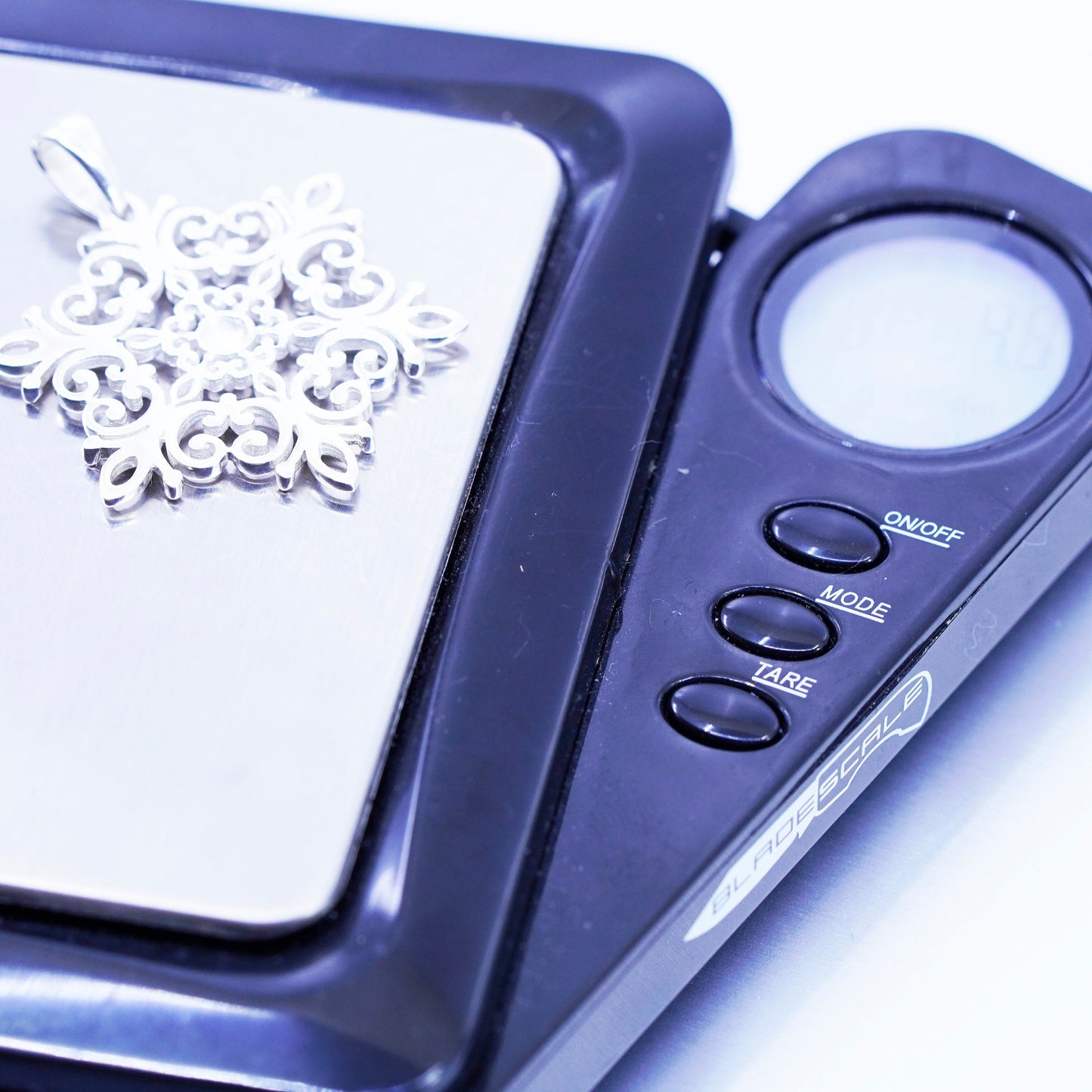 antique sterling 925 silver filigree snowflake pendant charm