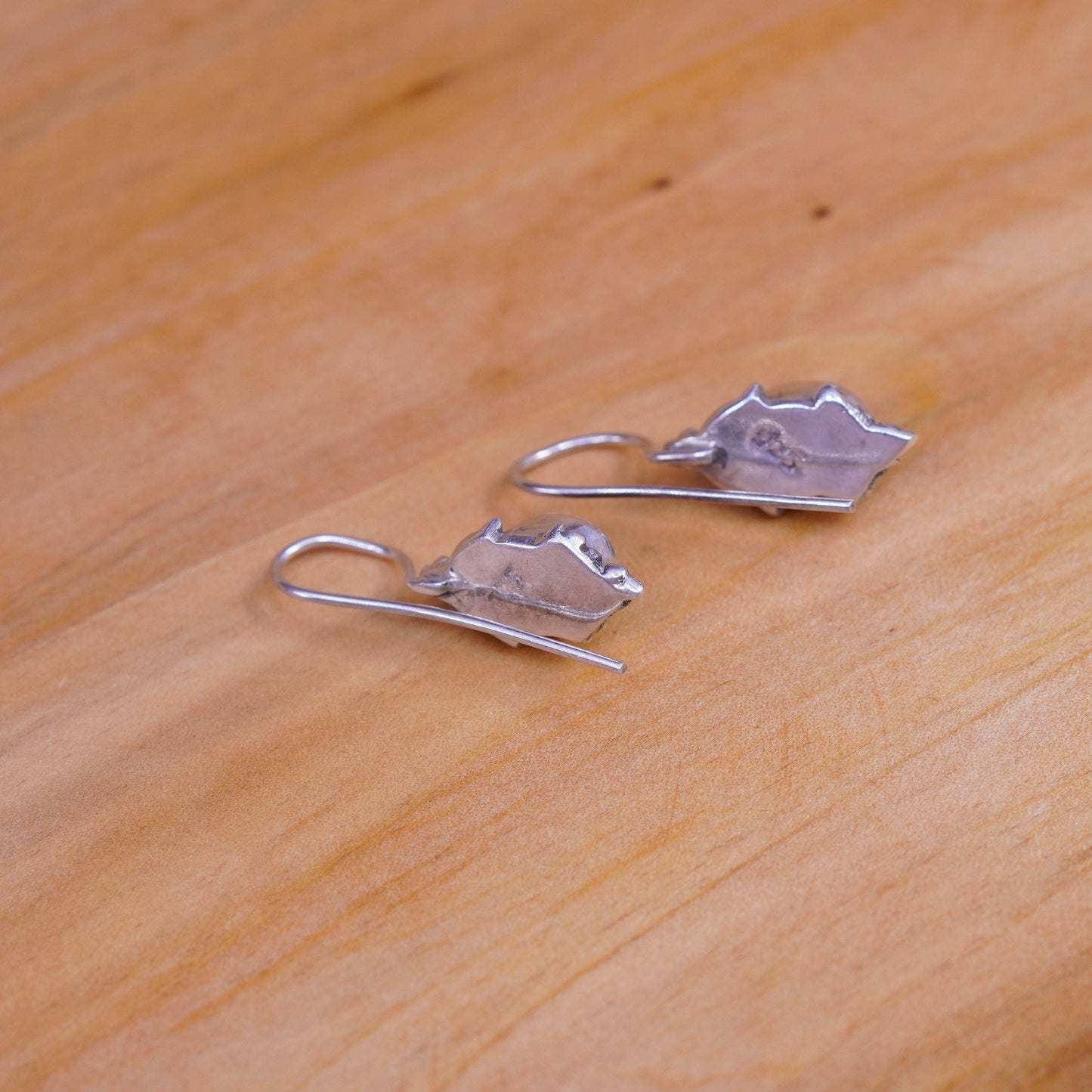 Vintage sterling 925 silver handmade earrings with carnelian and beads details