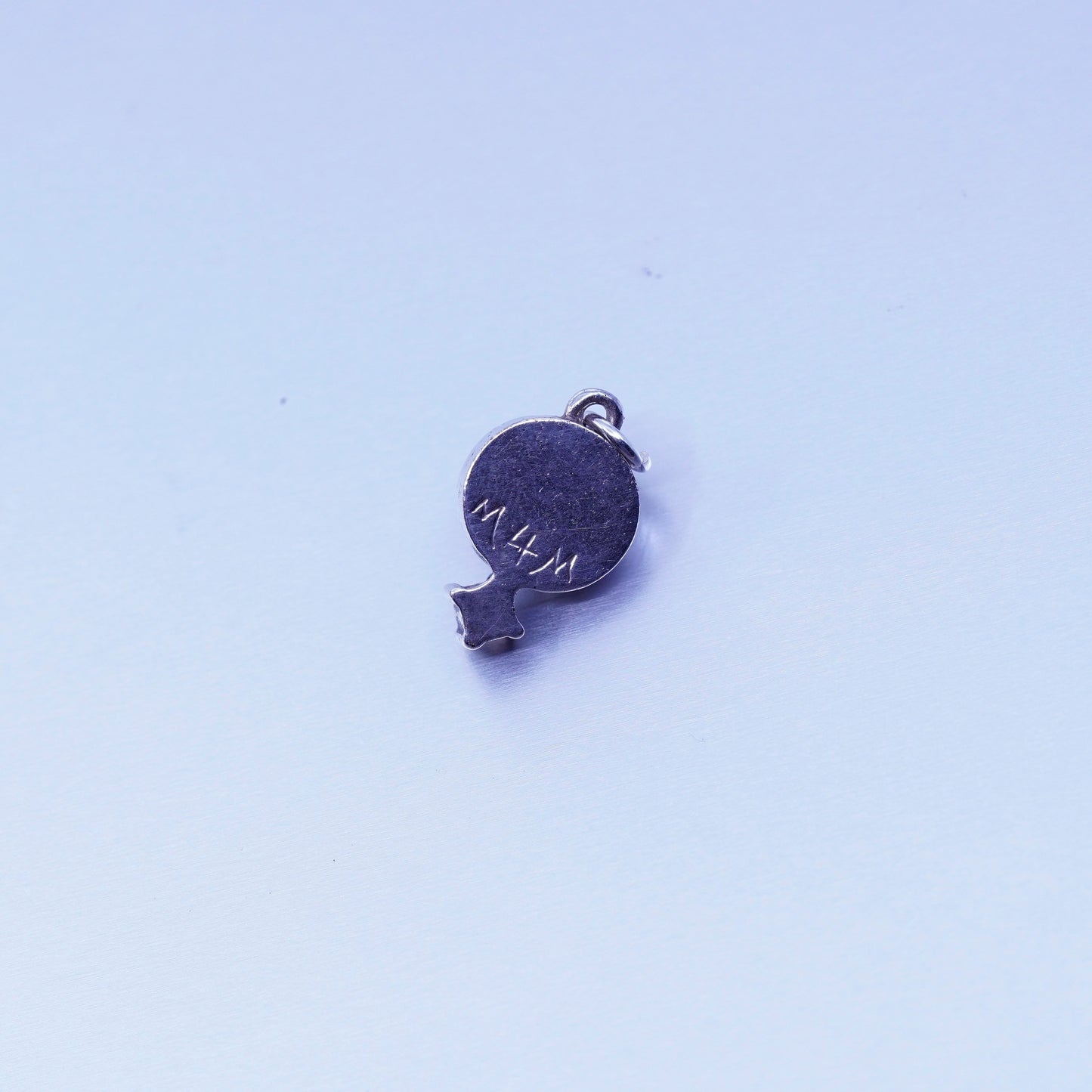antique sterling 925 silver handmade charm pendant with blue Crystal