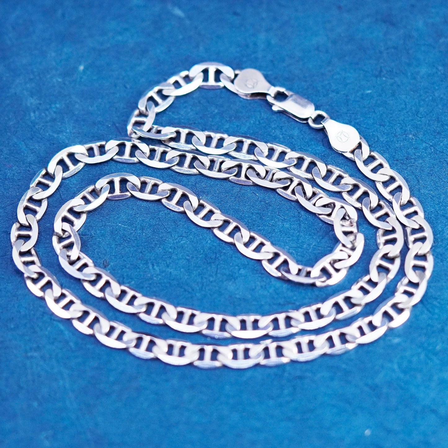 20”, 6mm, vintage Sterling silver handmade necklace, 925 anchor link chain