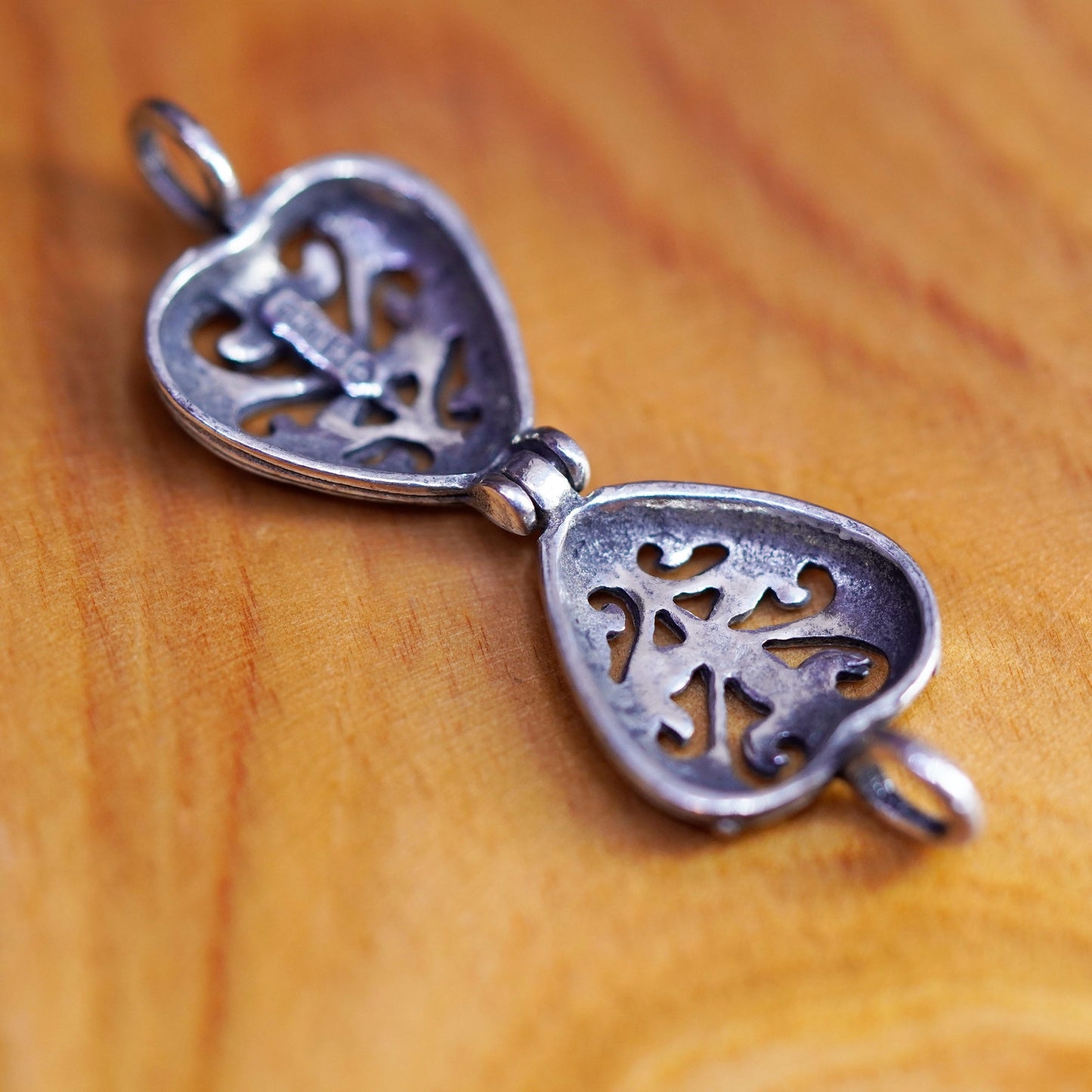 Vintage Sterling silver handmade pendant, filigree 925 photo locket
