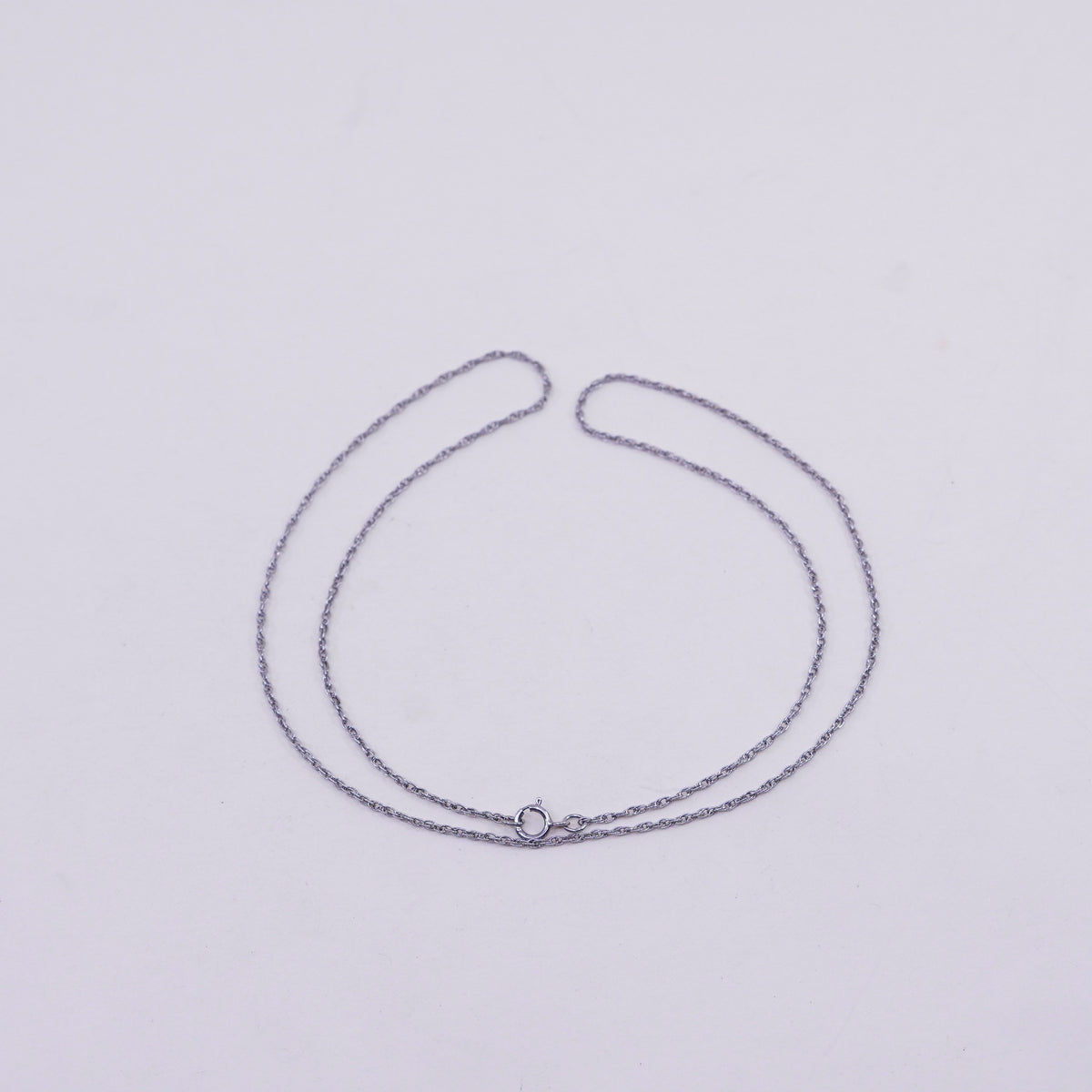 18”, 1mm, vintage Sterling silver necklace, 925 Singapore rope chain