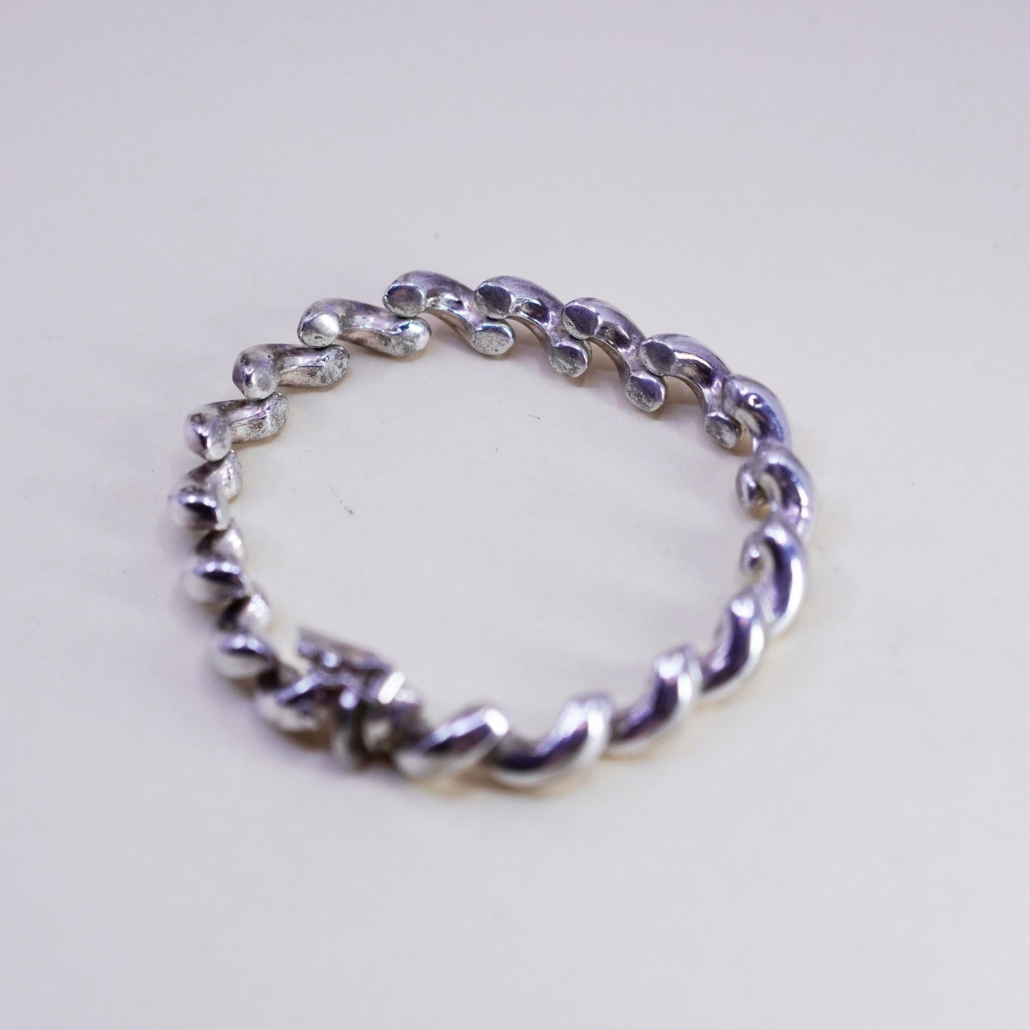 6.75” 12mm, Vintage Italy sterling silver tennis bracelet, 925 San Marco chain