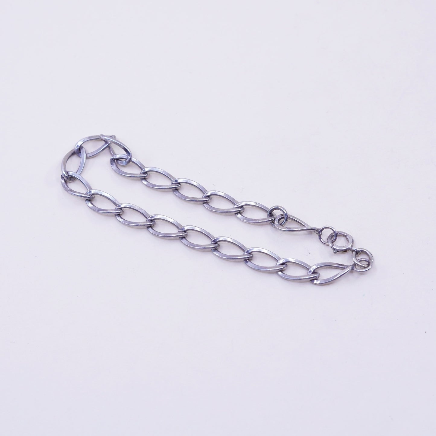 7”, 5mm, Vintage sterling 925 silver twisted curb bracelet