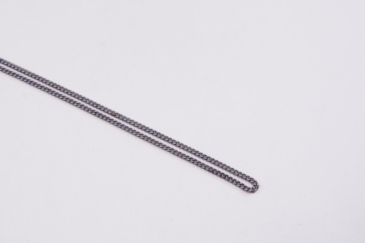 24”, vintage silver tone necklace with “queen” pendant