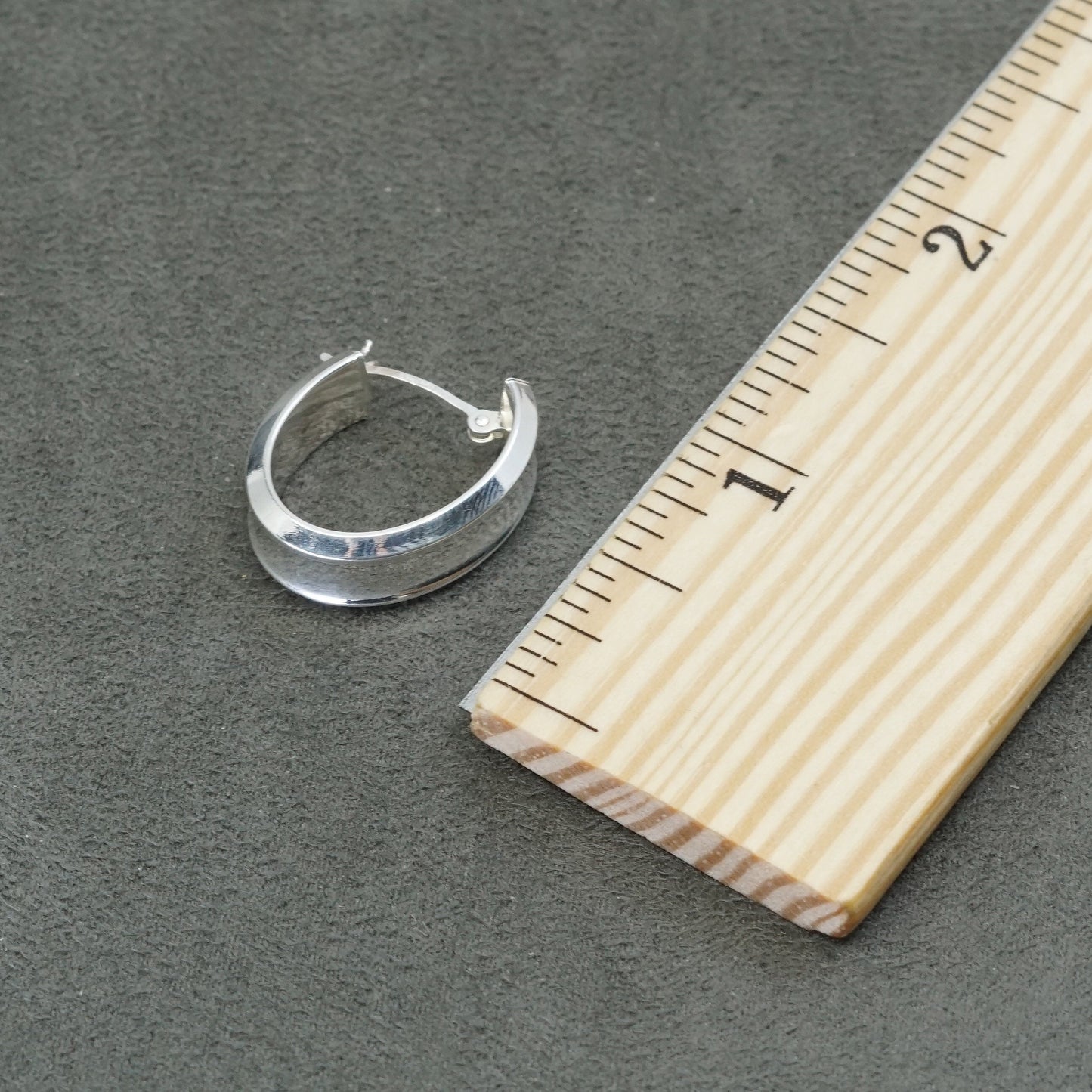 0.75”, Vintage Sterling silver handmade earrings, 925 hoops, huggie