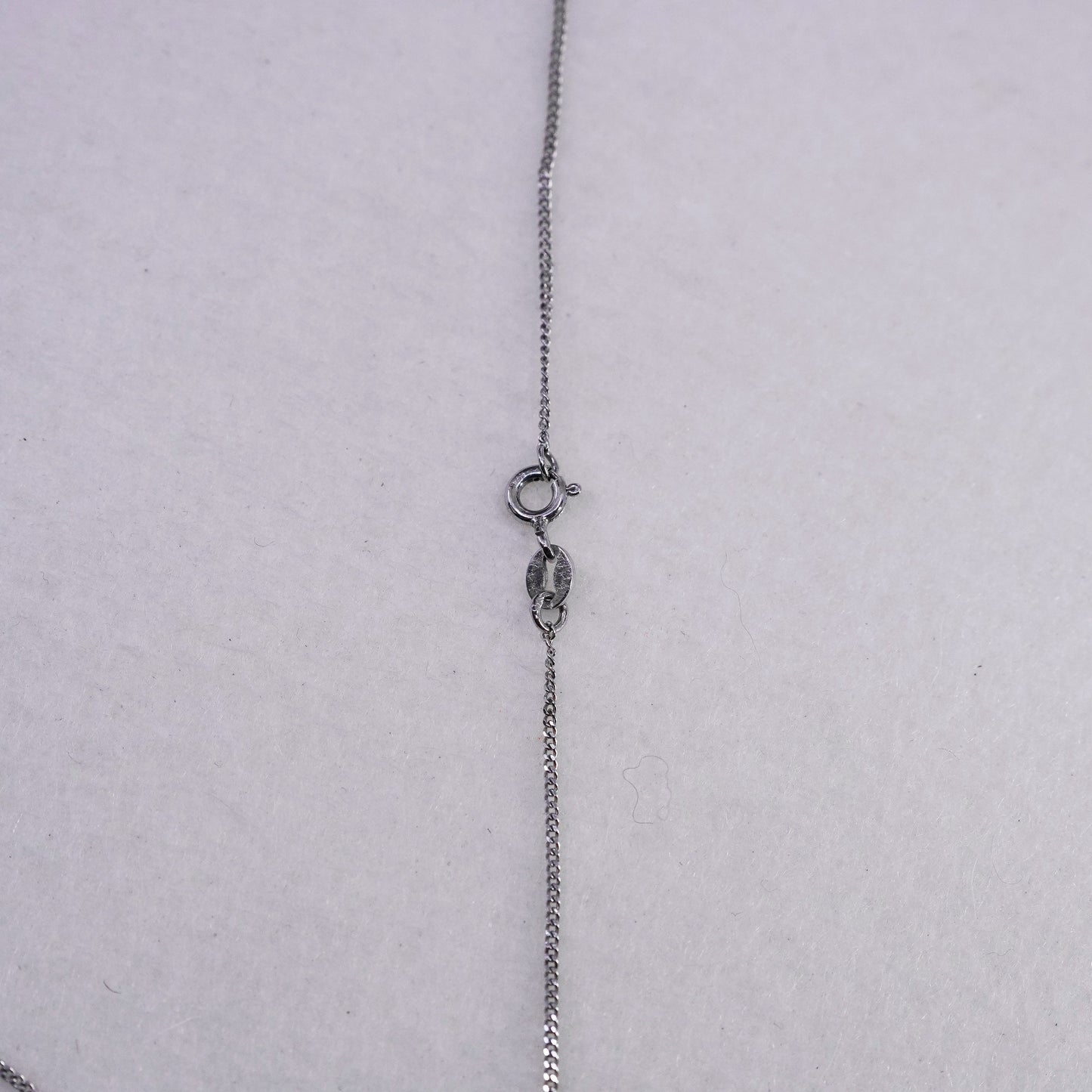 18”, Sterling 925 silver handmade flatten circle necklace butterfly pendant Cz