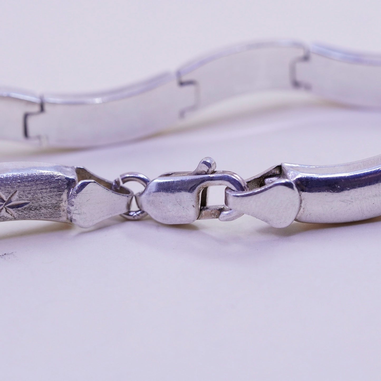 6.75”, 7mm, vintage Italy Sterling silver chain, 925 tennis bracelet
