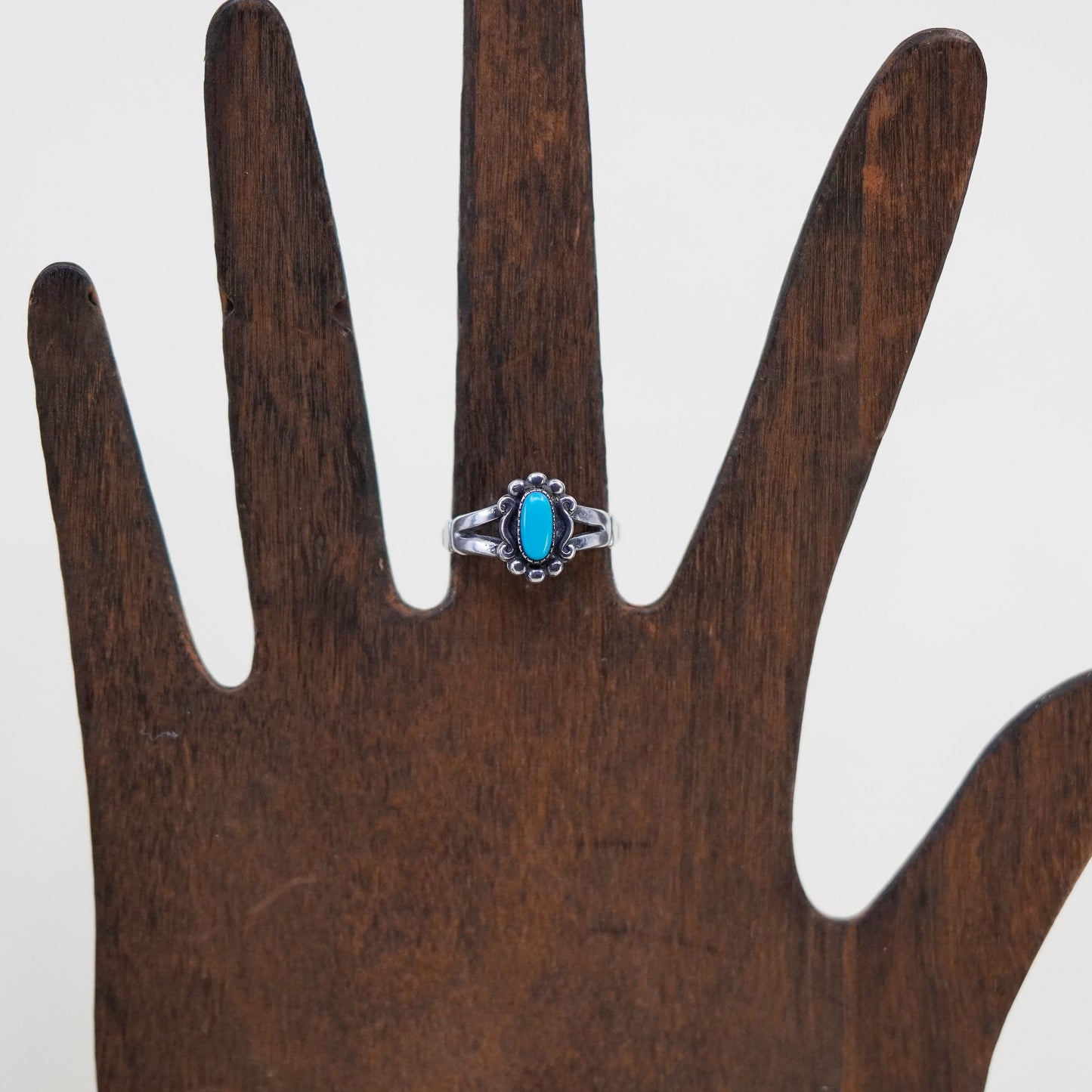 sz 7 Native American bell trading post sterling silver ring, 925 band turquoise