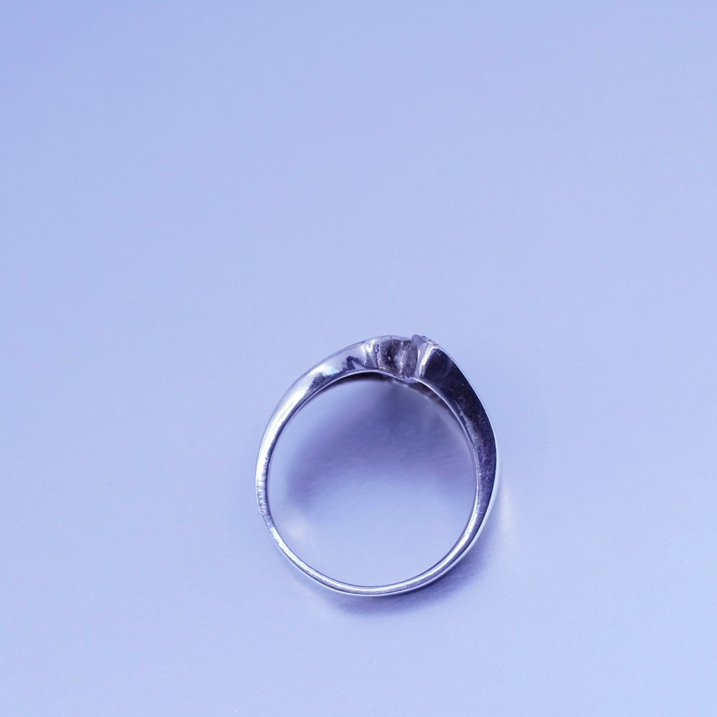 Size 9, vintage Sterling 925 silver handmade ring with opal and cz