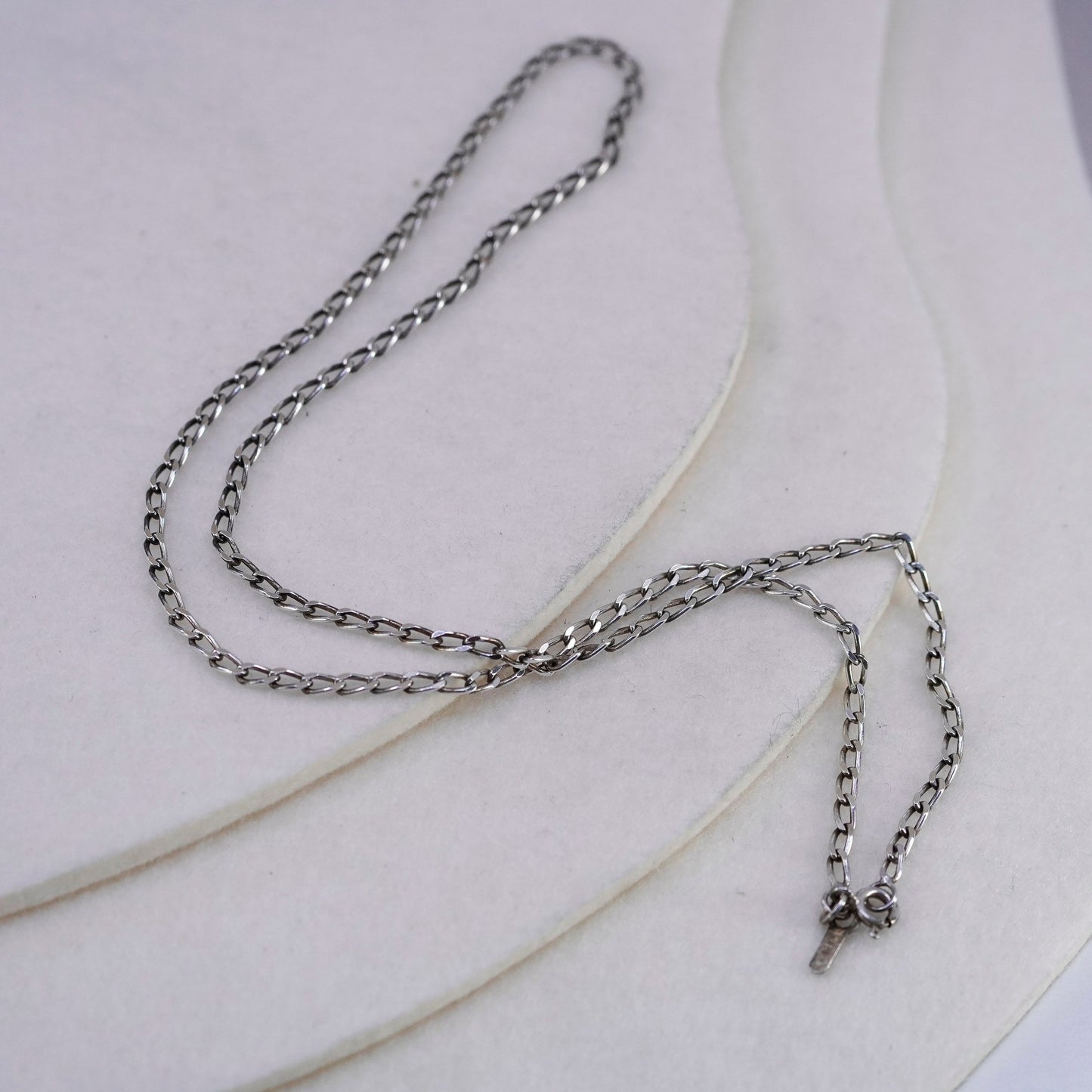 20” 3mm, vintage Mexico Sterling 925 silver curb chain necklace