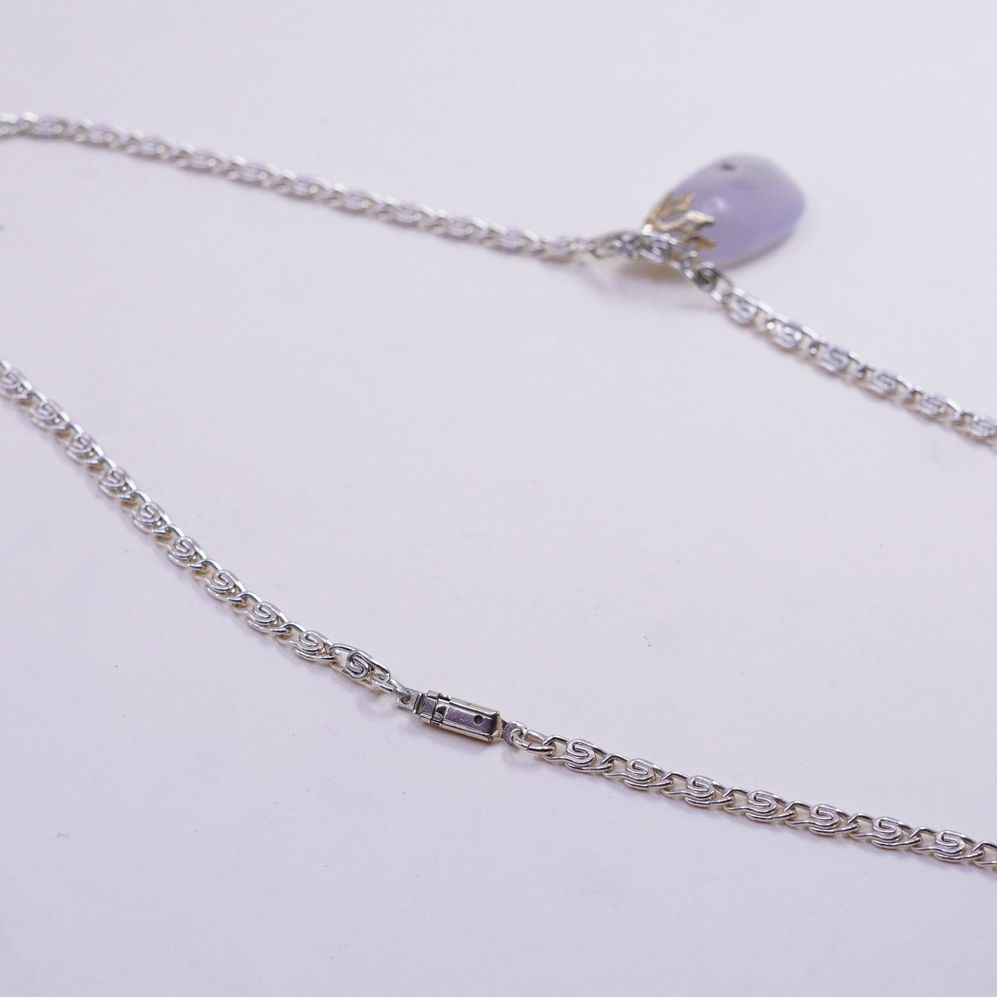 18”, vermeil gold over sterling silver necklace, 925 chain moonstone pendant