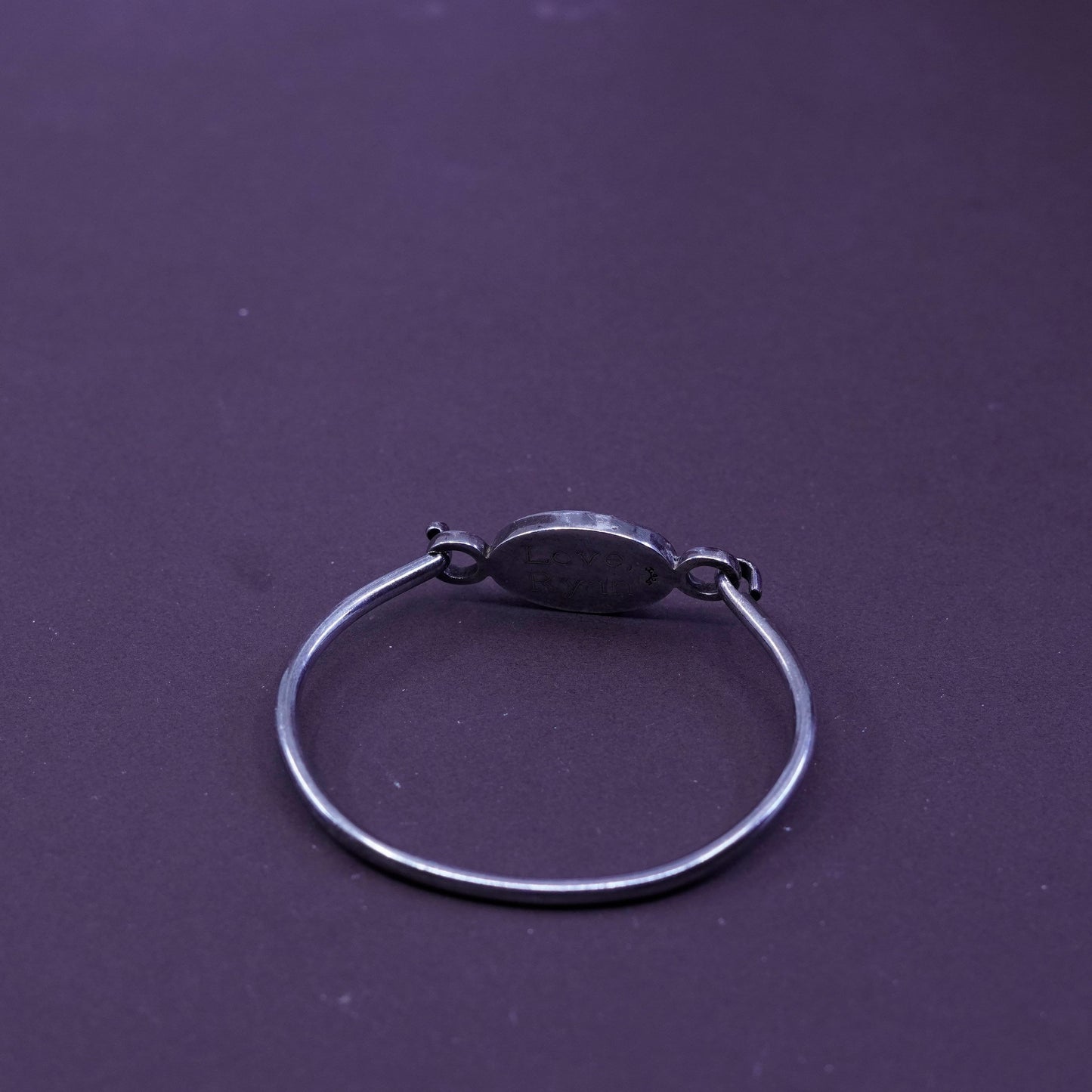 6”, Judith jack sterling silver bracelet, 925 bangle with name tag monogram ACN
