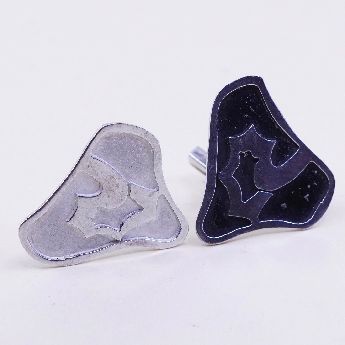 Vintage Hecho En sterling silver cuff link, 925 cufflink