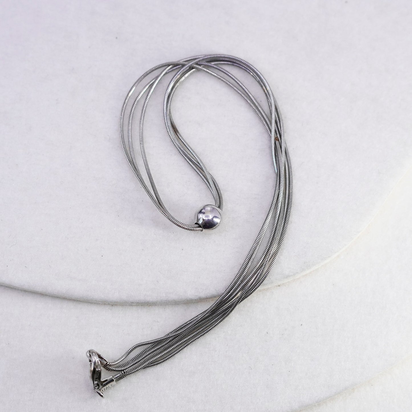 16”, Silpada Sterling 925 silver multi strands snake necklace with bead pendant