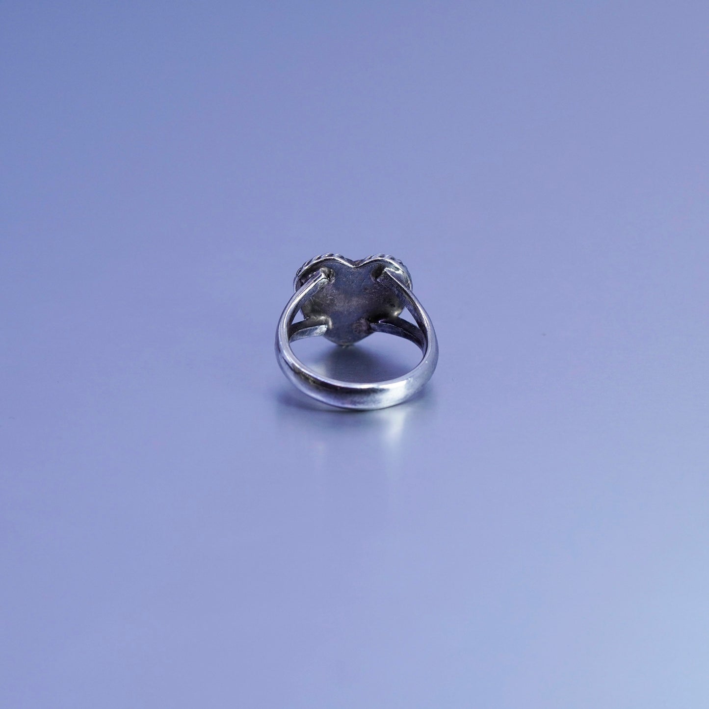 Size 7, Sterling 925 silver handmade heart ring, monogram initial “DSA” band