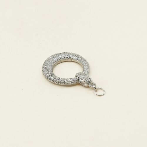 Vintage Sterling Silver Handmade Pendant, Circle Textured Pendant, Stamped 925
