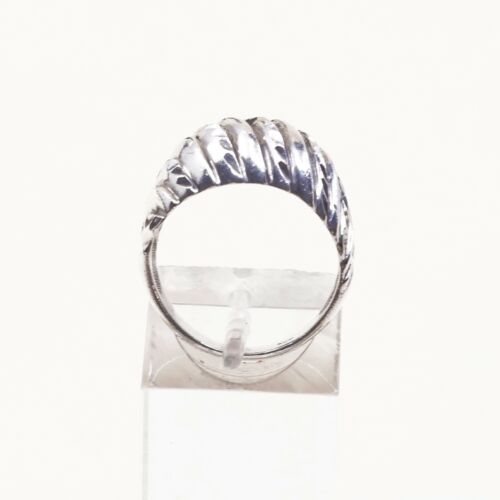 Size 6, Vtg Sterling Silver Handmade Ribbed Ring taxco 925 Silver Band