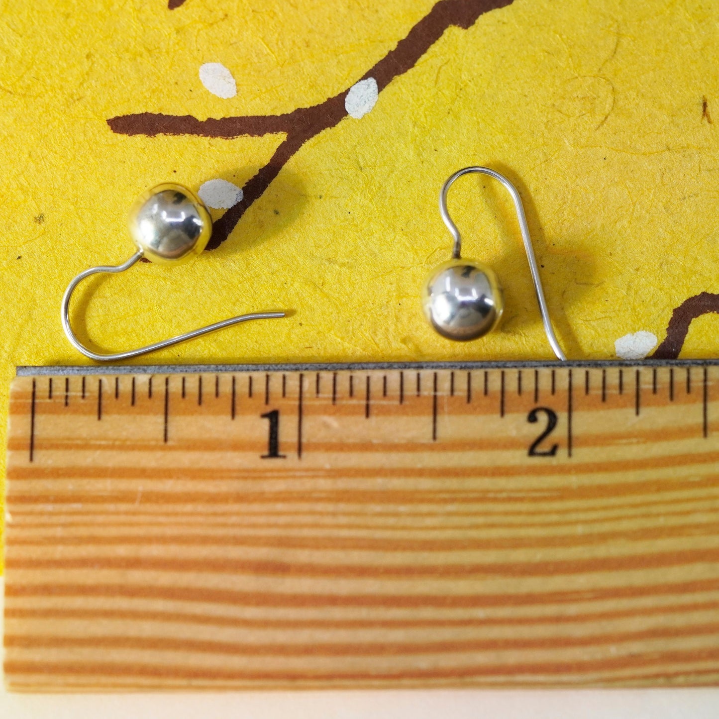 Vintage Sterling silver handmade earrings, 925 beads drops