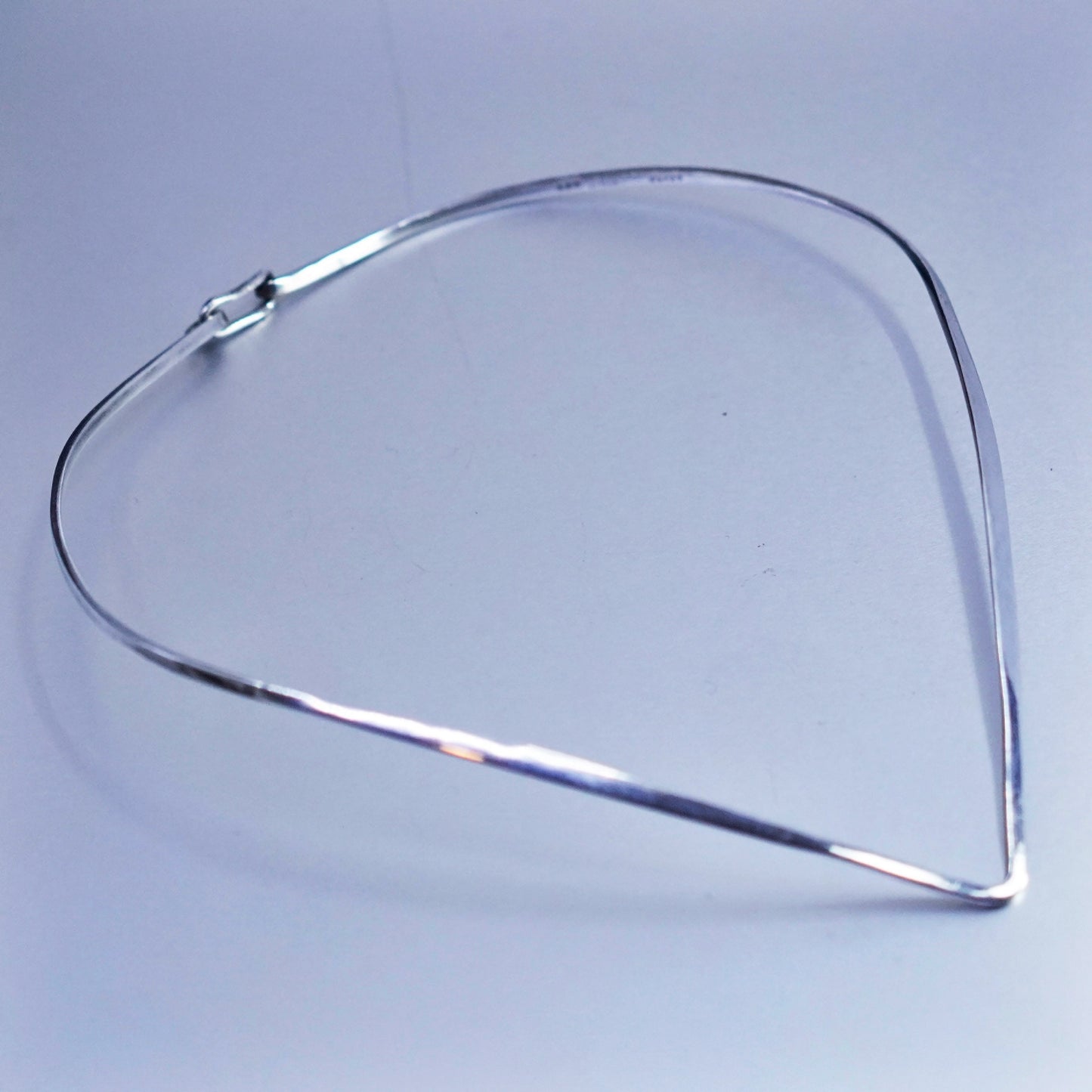 15”, vintage Mexico Sterling 925 silver handmade V choker collar necklace