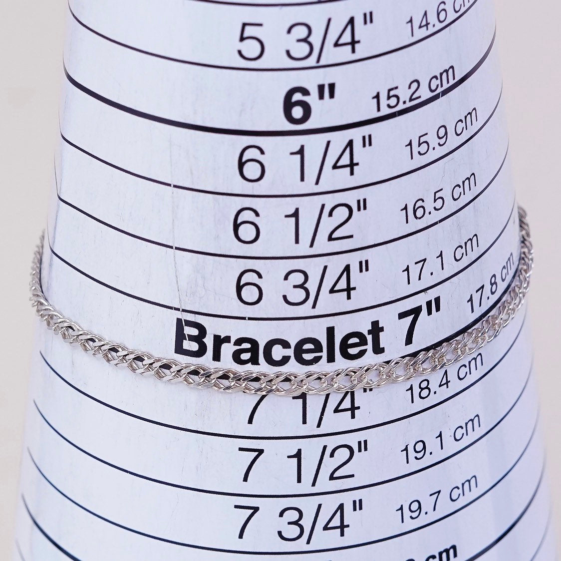 7.25", 4mm, VTG sterling silver double curb link chain, italy IBB 925 bracelet,