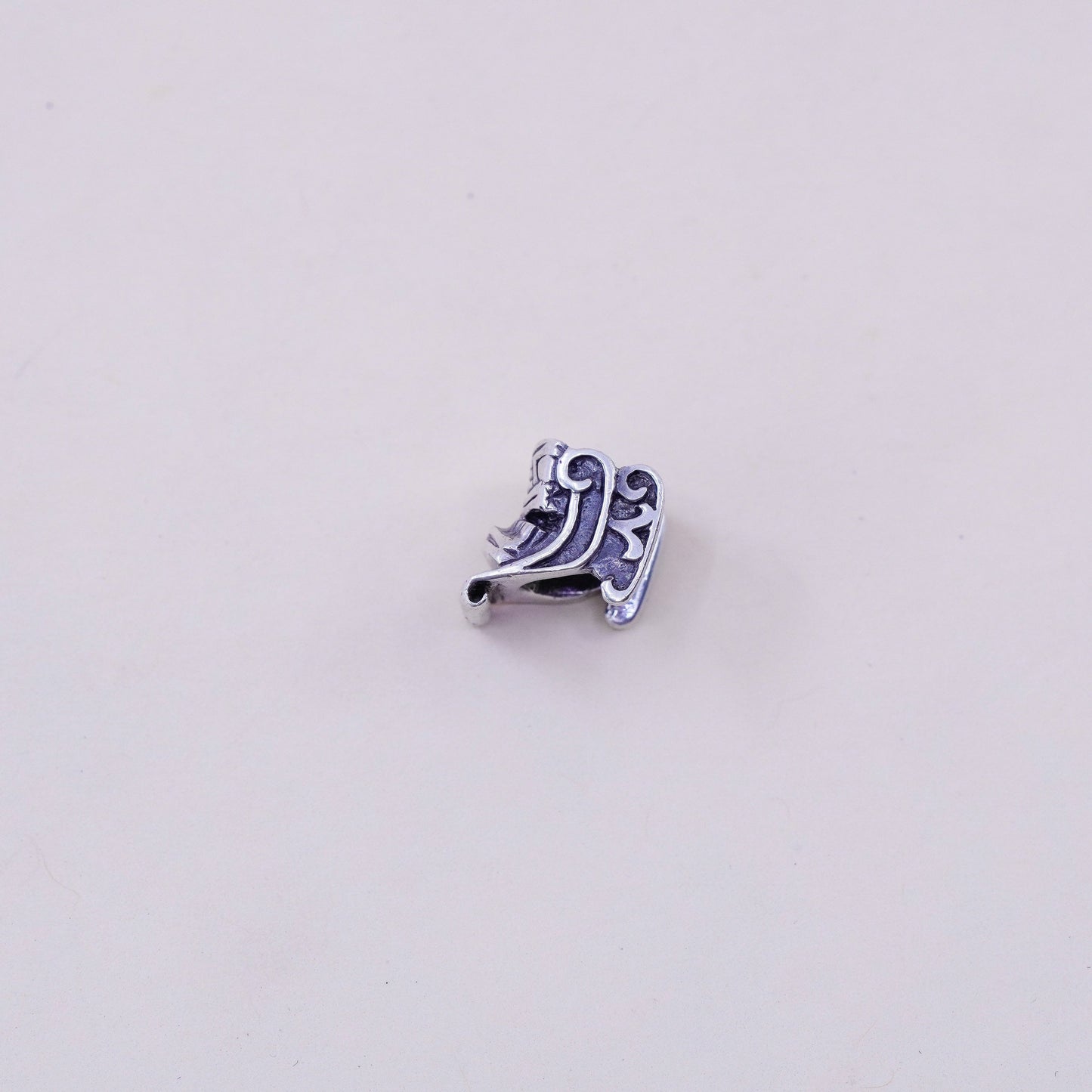 Vintage sterling silver handmade sled pendant, 925 charm