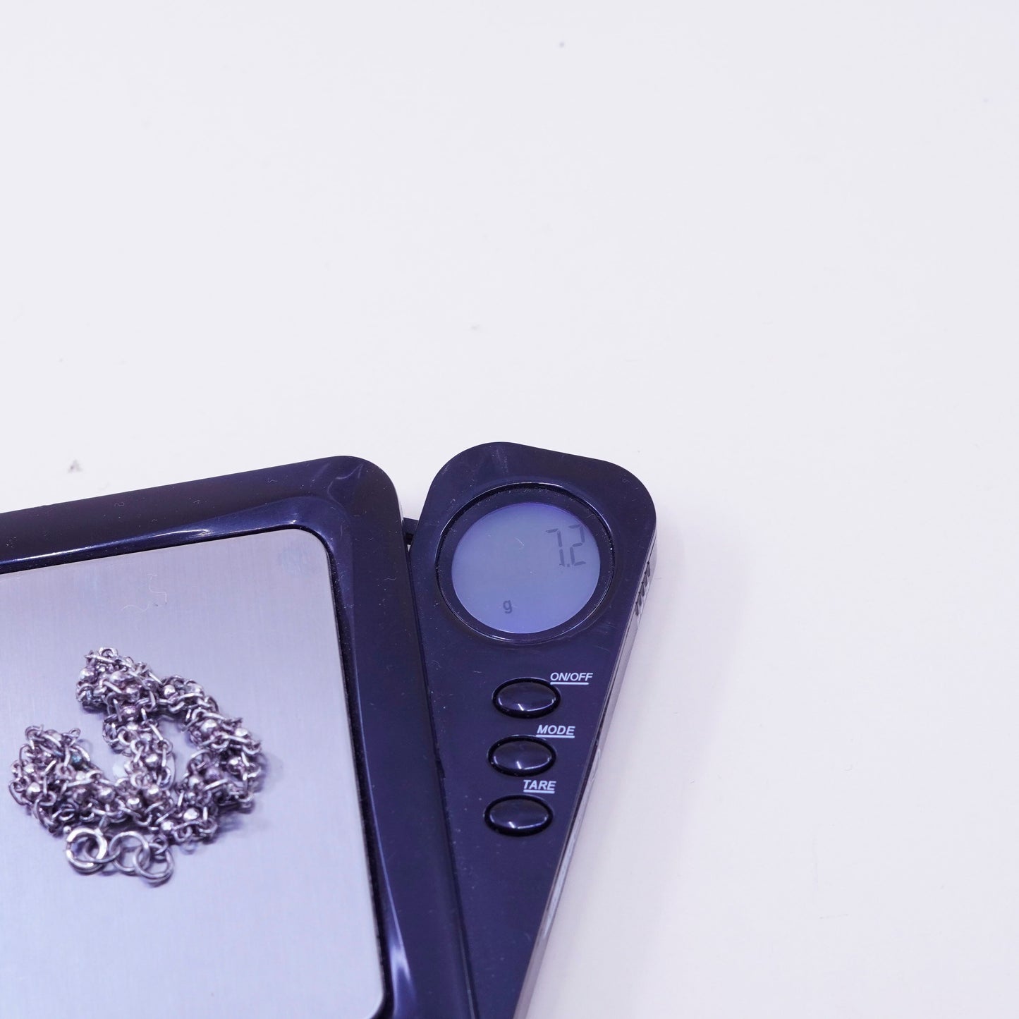 6.75”, 7mm, Vintage sterling silver bracelet, 925 beads chain