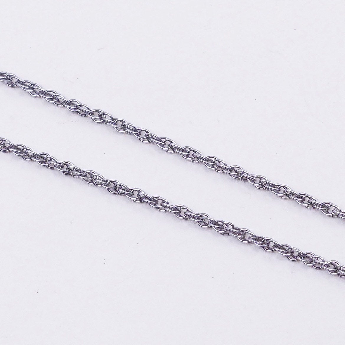 18” 1.6mm, vintage sterling silver necklace, 925 Singapore rope chain