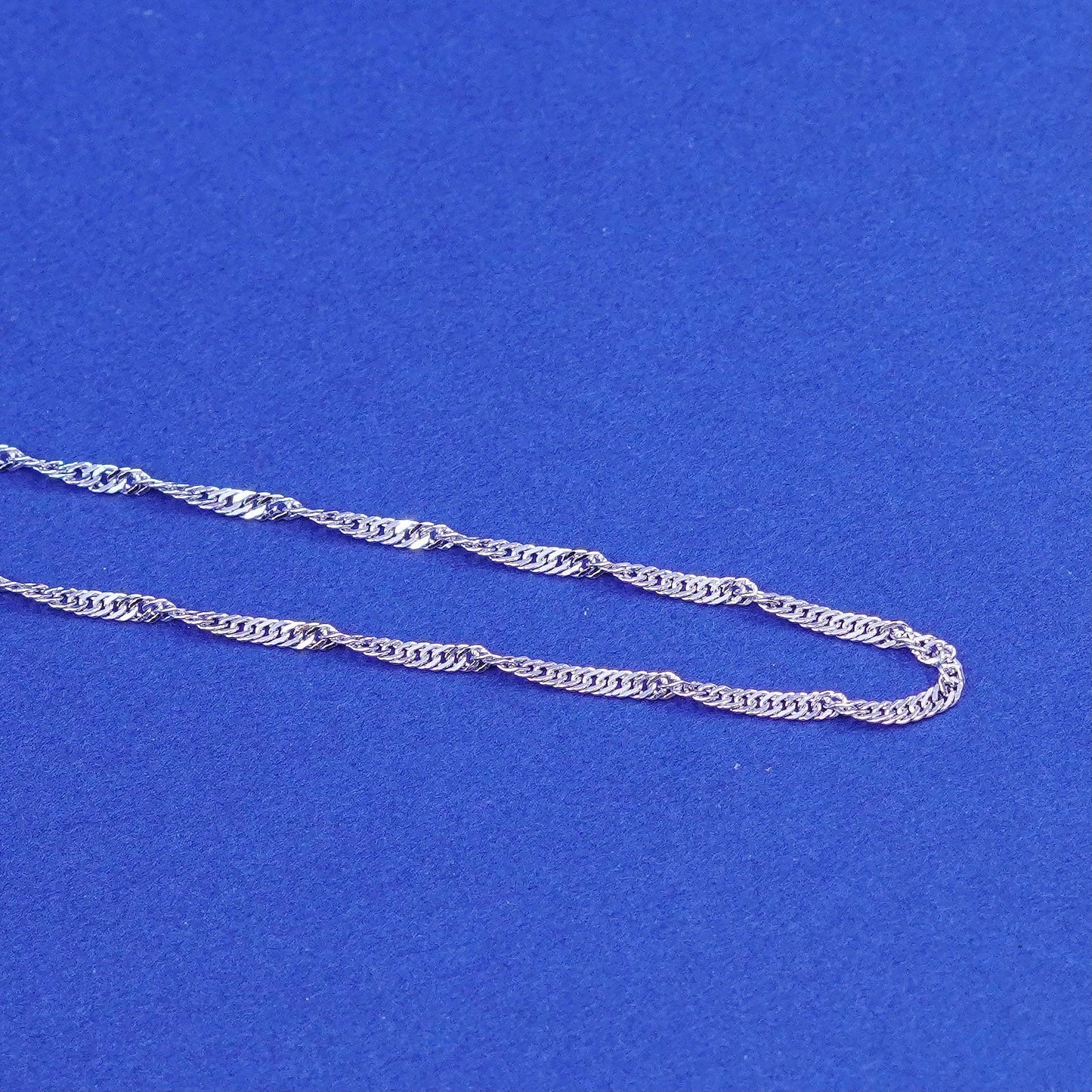 18”, 2mm, Sterling silver handmade necklace, 925 twisted curb link chain