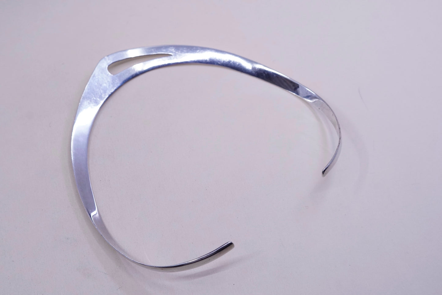 12”, Vintage mexico sterling 925 silver handmade choker collar necklace