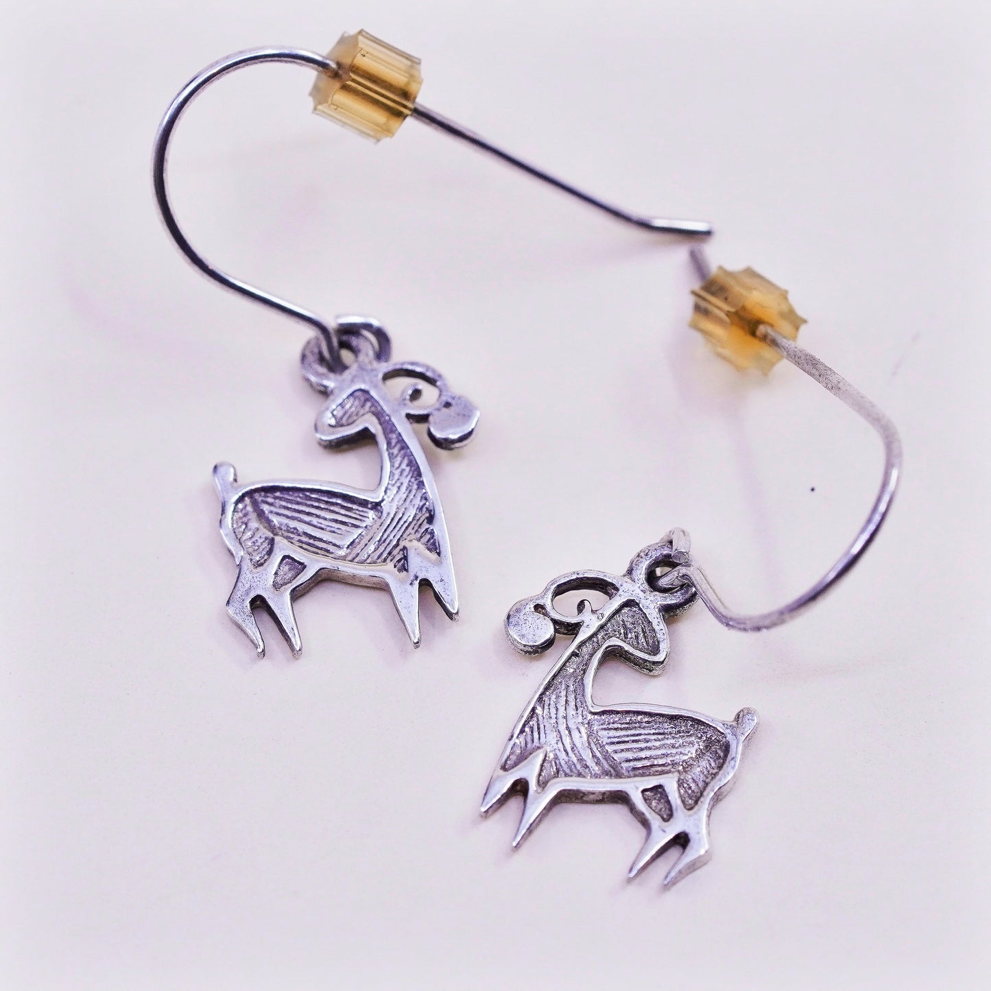 Vintage Sterling 925 Silver Sheep tiny Earrings