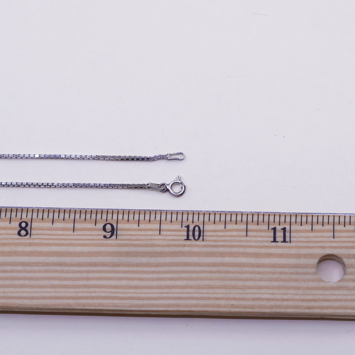 20”, 1mm, Vintage sterling silver Italy 925 silver box chain, necklace