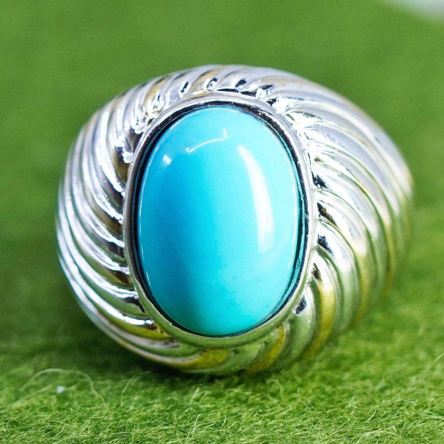 Size 6, southwestern sterling silver handmade 925 ring turquoise, southwestern